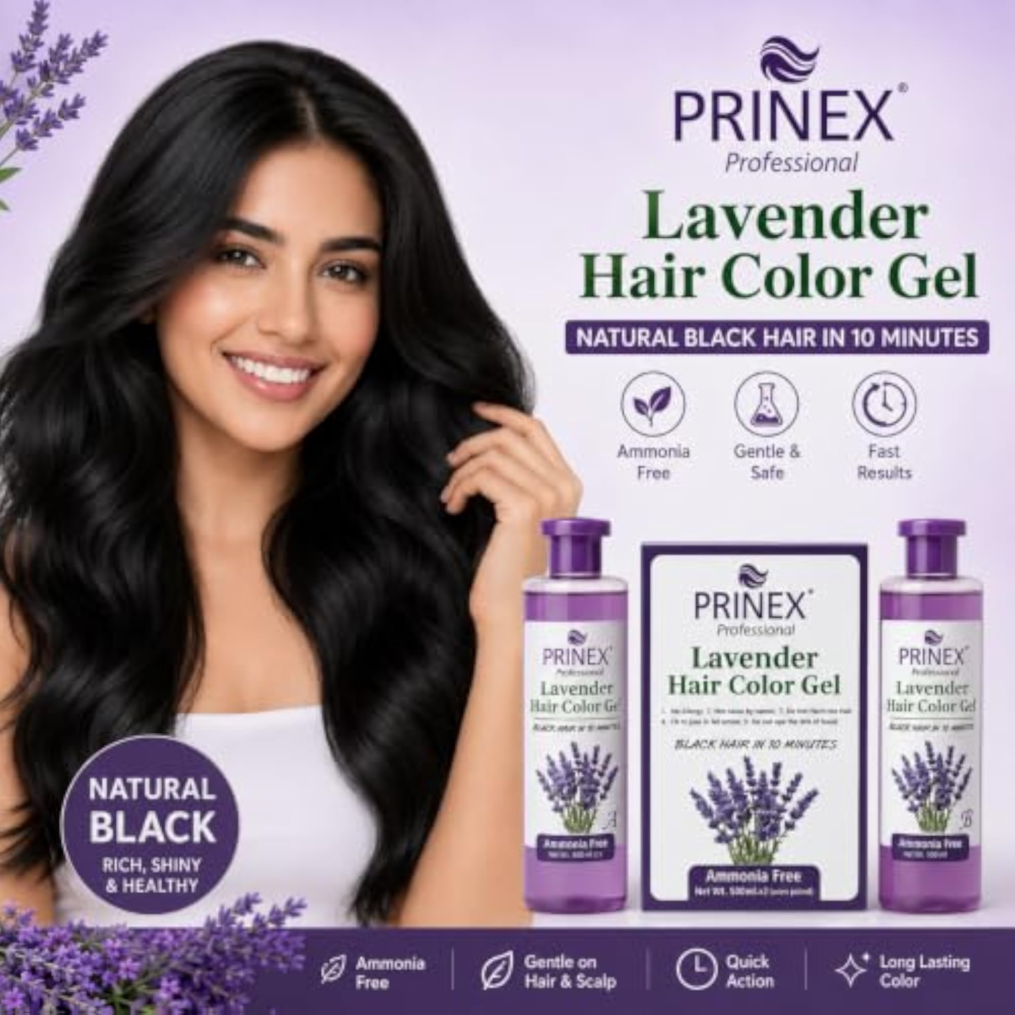 Professional Lavender Hair Colour Gel Combo, 500ml x 2