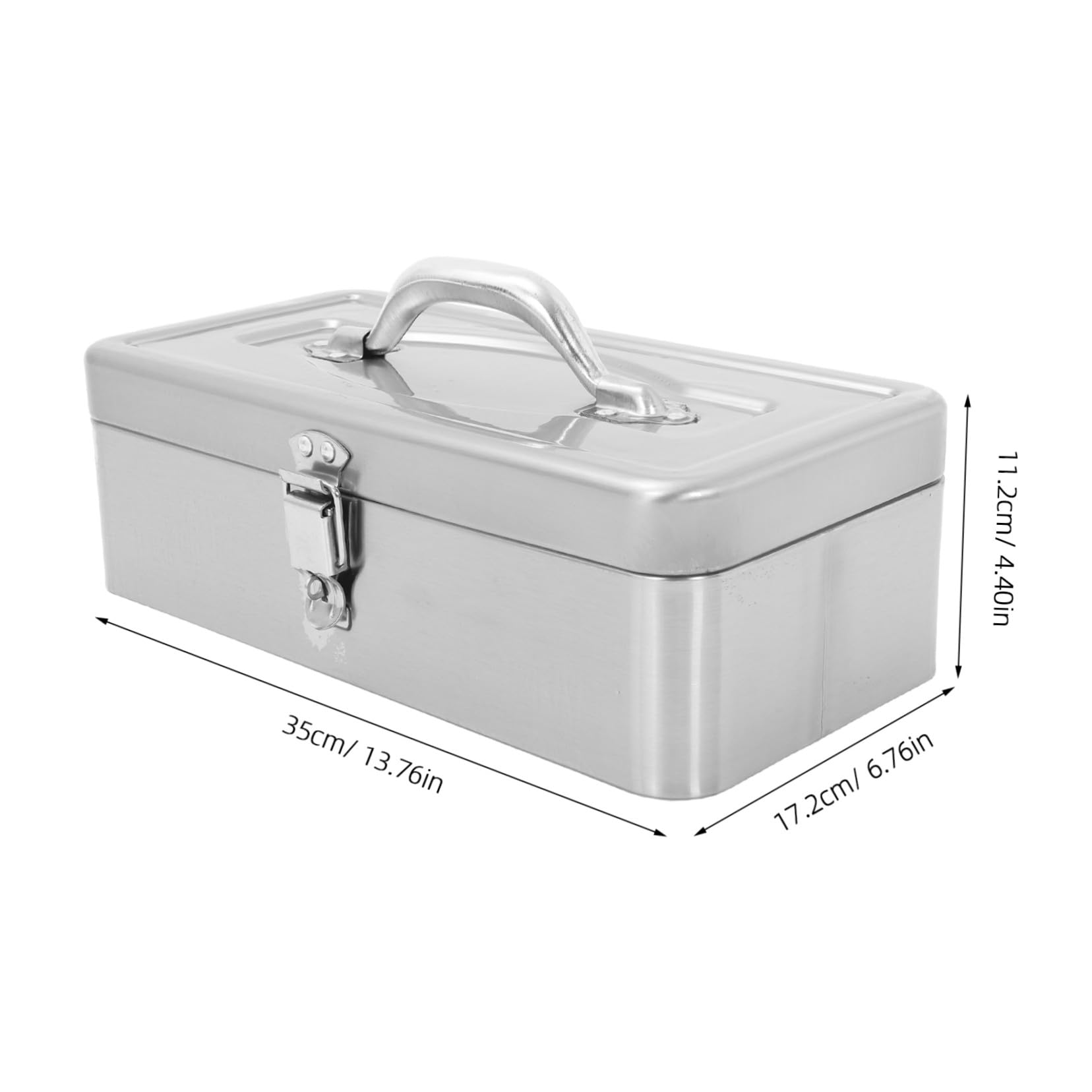 Cassetta Portautensili in Acciaio Inox Resistente Grande Capacità con Maniglia Ergonomica Organizer Multiuso per Garage Officina e Casa Contenitore Utensili Pesanti Portatile