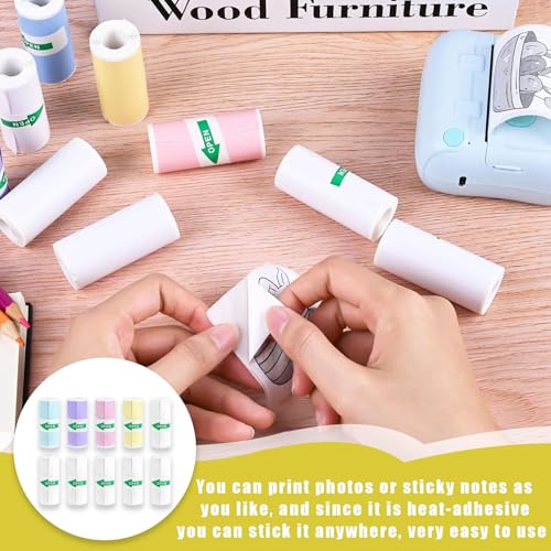 10 Rollen Thermopapier,Thermopapier Kinderkamera,Aufkleber Druckerpapier,Druckerpapier Aufkleber,Mini Drucker Papier,Druckbuddy,Druck Buddy,für Mobiler Fotodrucker(57 x 25 mm)