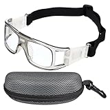 PATIKIL Adjustable Professional Sports Goggles, Unisex Safety Glasses Outdoor Sports Protective Eyewear for Basketball Racquetball Pickleball Football, Dark Gray