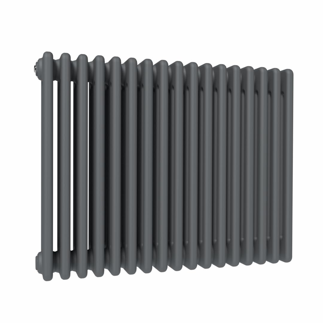 Lux Heat Anthracite Grey Horizontal 4 Column Traditional Radiator 600mm (H) x 785mm (W)