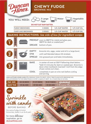 Image of Duncan Hines Brownie Mix, Chewy Fudge, 18.3 oz. (Pack of 5)