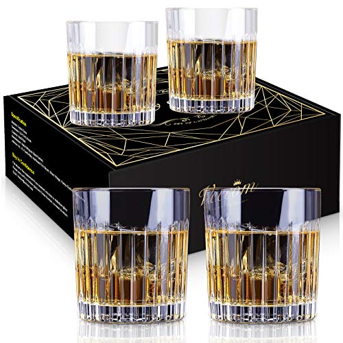 Whiskey Glass Set of 4 (Stripe)