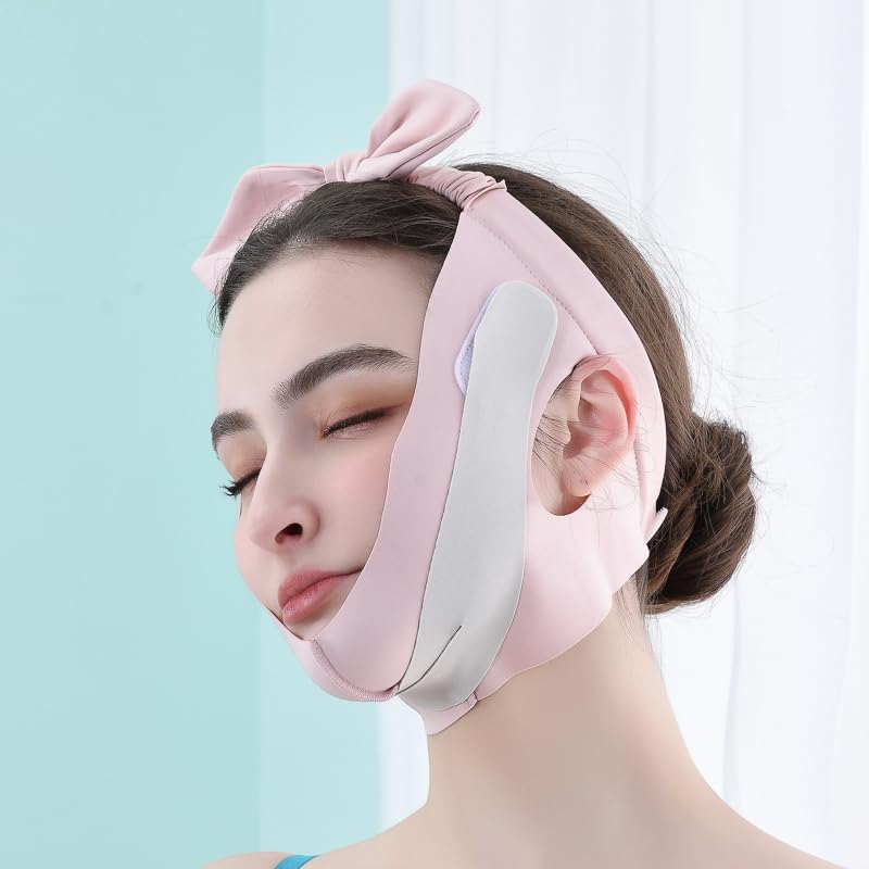 V-Line Face-Lifting Mask Sleep Mask Promote Fat Burning Reusable Graceful Face Mask (Pink)