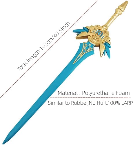 Miniatura 2 de damdos Espadas de cosplay de 40 pulgadas para Halloween, lápida de lobo, espada de hoja de cielo, espada Qing, regalo de cumpleaños (hoja de cielo)