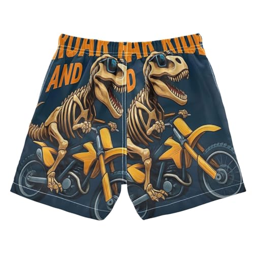 Swimming Shorts for Boys, Anti Chafe Swim Trunks for Boys 2 T, Rex Dinosaur Skeleton2