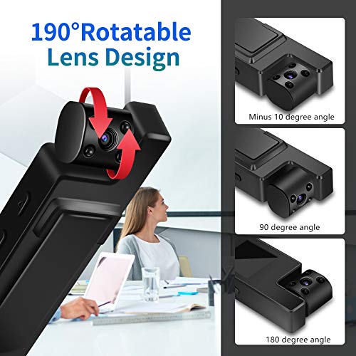 Yyluut Body Camera Body Cam Mini Pen Camera Hidden Spy Small Tiny Surveillance Equipment Micro Cam 1.2 Inch Screen Hd 1080P Home Portable With Ir Night Vision Motion Detection Alerts With Back #TOP1