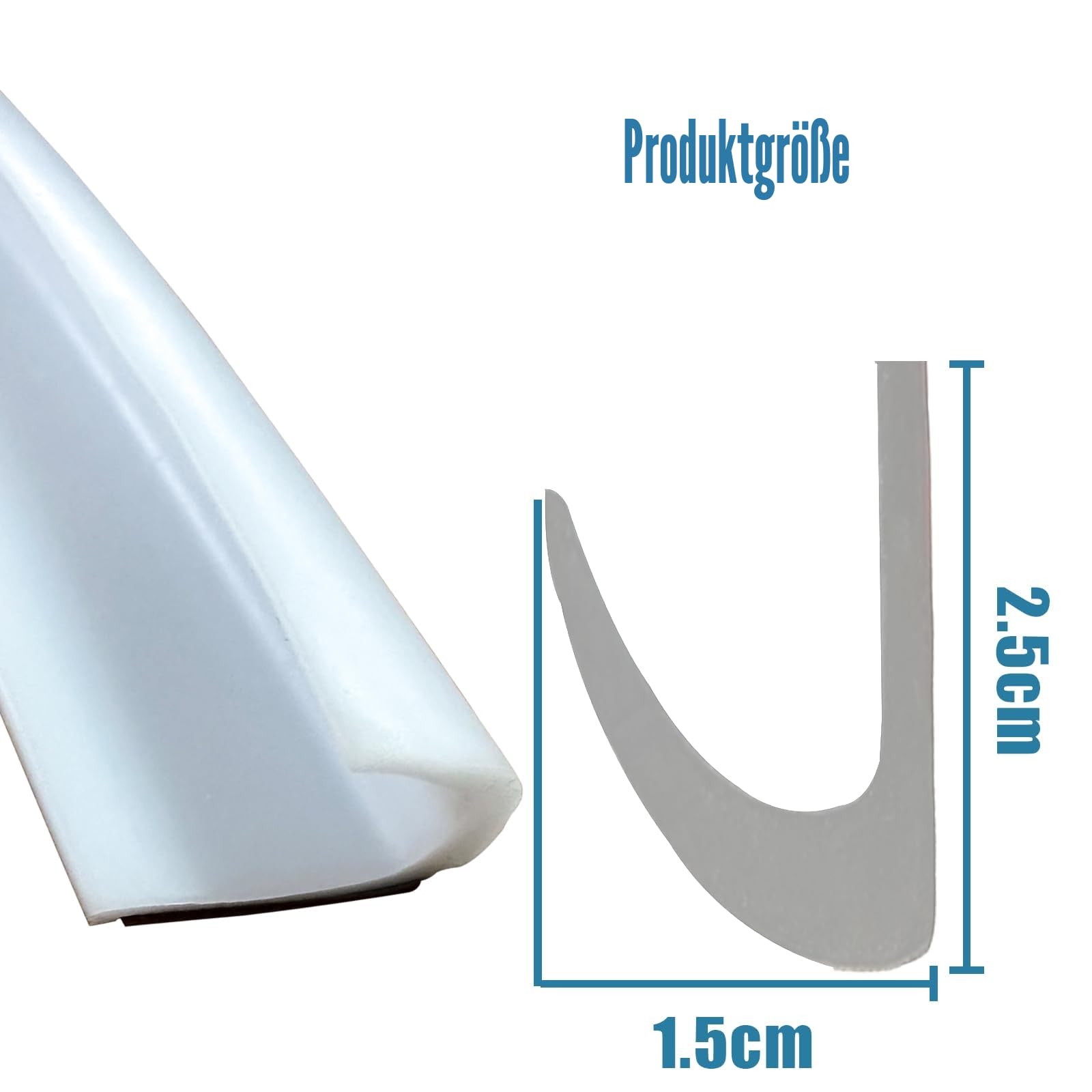 Selbstklebende J-Form RV-Regenrinne, Dach-Regenumleitungsstreifen für Fahrzeug, LKW, Wohnmobil, Boot, Auto, Van, Tür, Wohnmobil, PVC-Kunststoff, Tropfabweiser (Weiß, 3M)