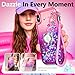 NGB Designed for iPhone X & iPhone Xs Case, Pink/Purple | Glitter Liquid Sparkle Cute Cover for Women Girls Kids | with Tempered Glass Screen Protector & Ring Holder & Wrist Strap Lanyard