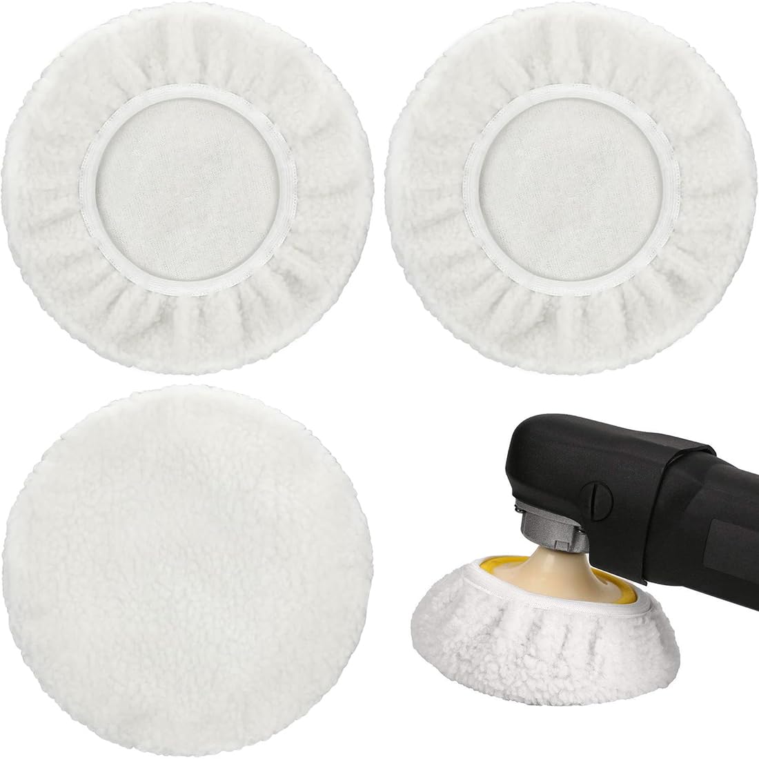 4 Pezzi kit lucidatura auto tamponi spazzole per lucidatura in feltro lana 220 mm a 250 mm per CE-CB 18/254 Li, CC-PO 90 e BT-PO 90