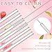 Teenyyou 6 Pcs Reusable Glass Straws with Heart Charms 8 x 0.3'' Colorful Heart Thick Clear Glass Straws Bent with Cleaning Brushes for Drinking Cocktail Hot and Cold Drinks Party