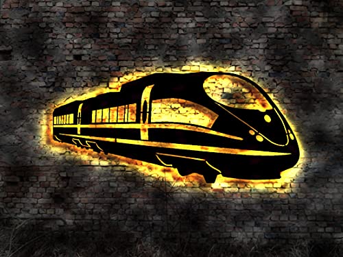 Bonnet modèle de train ferroviaire LED pour mur vide et sombre