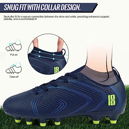 brooman Kids Firm Ground Soccer Cleats Boys Girls Outdoor Football Shoes3
