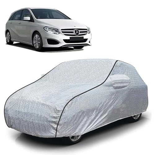 Image of Sulfar 100% Waterproof Car Body Cover Compatible with Mirror for Mercedes Benz BClass (Triple Stitched, Full Bottom Elastic, Magic Silver with Black Piping)