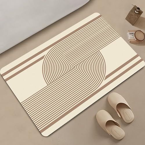 NEYTIIR Alfombra De Diatomita Baño, Alfombrilla De Antideslizantes, Lavables Súper Absorbente Alfombra De Baño, para Bañera, Ducha, Cuarto De Baño Y Cocina(H,60x90cm)
