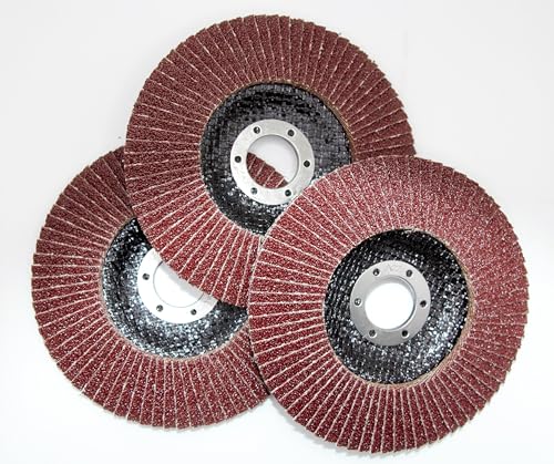 Fächerscheiben 125 mm Set (4 Stück) – Korn 60/100/120/240 – Lamellenschleifscheiben für Winkelschleifer – Metall, Holz & Rost Entfernen