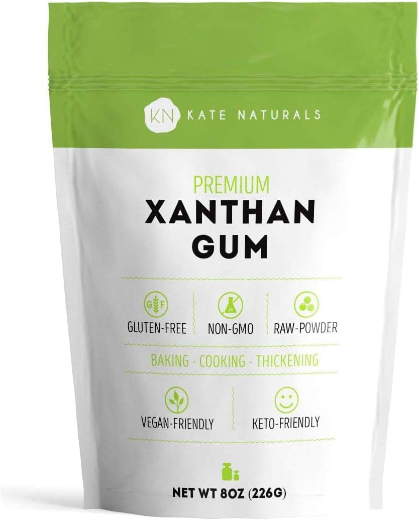 Kate Naturals Xanthan Gum for Baking, Ice Cream & Sauce Thickener (8oz, Gluten Free, Food Grade)