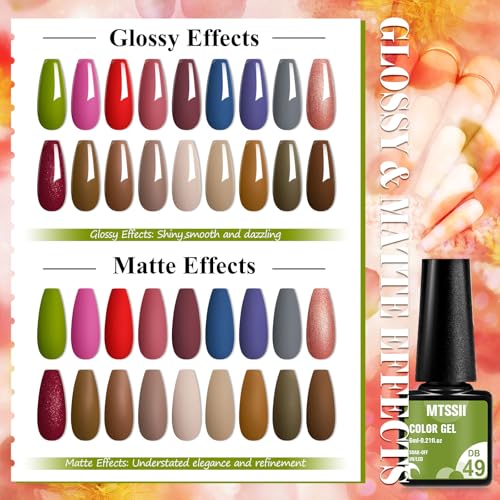 Set de esmaltes en gel colores nude y marrón 18 piezas miniatura 3