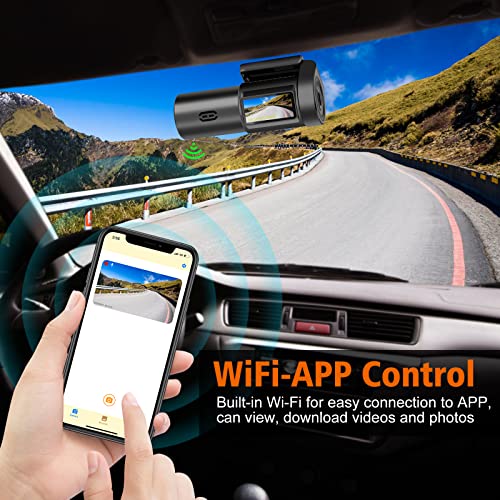 Dash Cam Front, Wifi 1080P Dash Camera For Cars, Mini Car Camera With 140° Wide Angle, 360 Degree Rotation Shot, Night Vision, Wdr, G-Sensor, Loop Recording, 24H Parking Monitor, Support 128Gb Max #TOP1