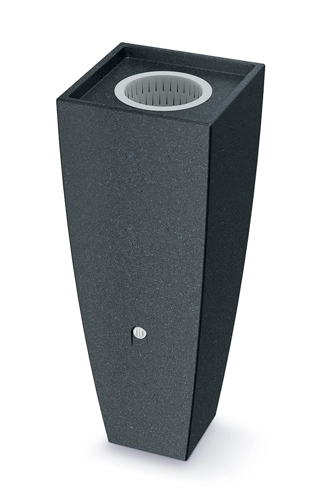 YourCasa Regentonne 100L [PureFlow] Wasserfass mit Metallgewinde & Filterkorb - Regenfass Frostsicher aus Kunststoff - Regenwassertonne - Regenwassertank Garten Wassertank Wassertonne (Anthrazit)