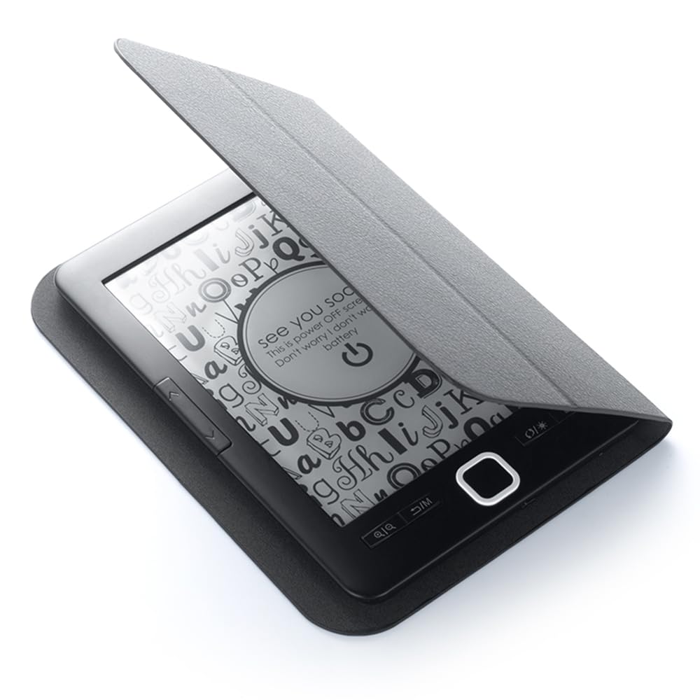Docooler E-Book Reader 6'' Glimmerfrei und Augenfreundlich E-Reader mit Schutzhülle LED-Display Leichtes Audio Video PDF-Reader Schwarz