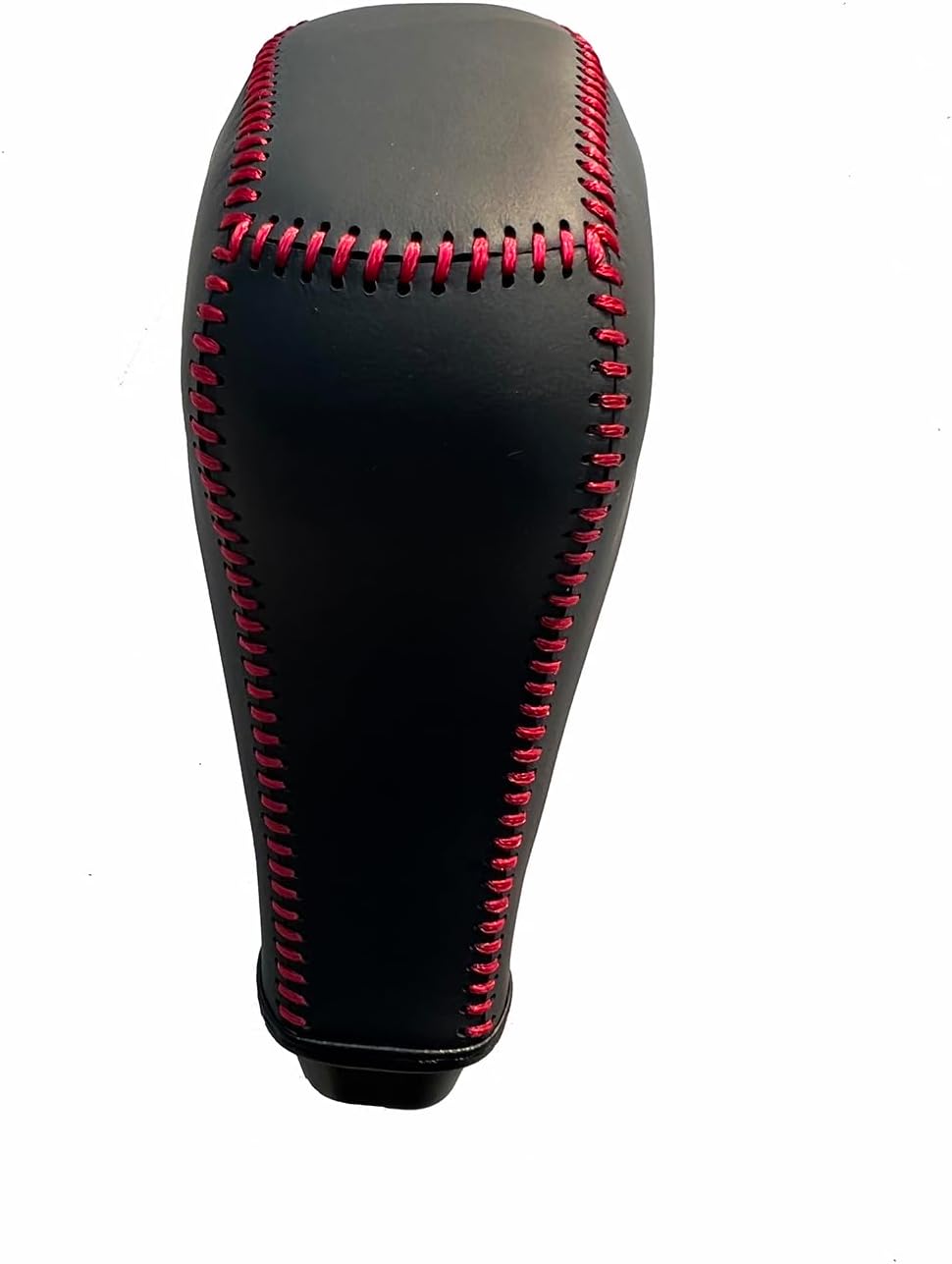 Custom Hand Stitched Black Genuine Leather Gear Shift Knob Cover for Toyota 4Runner TRD Pro 2015-2024 / Toyota Tundra TRD 2015-2021 Interior Accessories (Red Thread)