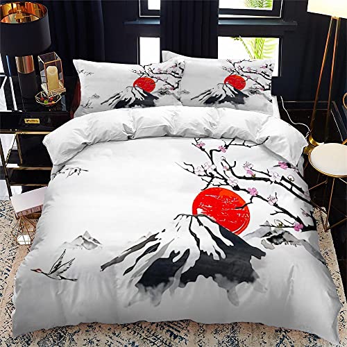 Ukiyo-e Japonés Juego De Cama Funda Nórdica Ropa De Cama Funda De Almohada De para Jóvenes Funda Nórdica con Fundas De Almohada (A1,135x200 cm -Cama 90cm) Cover