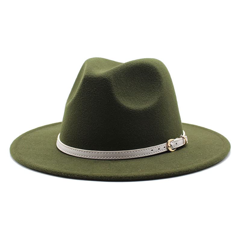Fengyan Chapeaux 24 Couleurs Style européen et américain Chaud Chapeau Britannique Automne et Hiver Grand Chapeau en Laine Hommes et Femmes Dos côté Jazz Chapeau