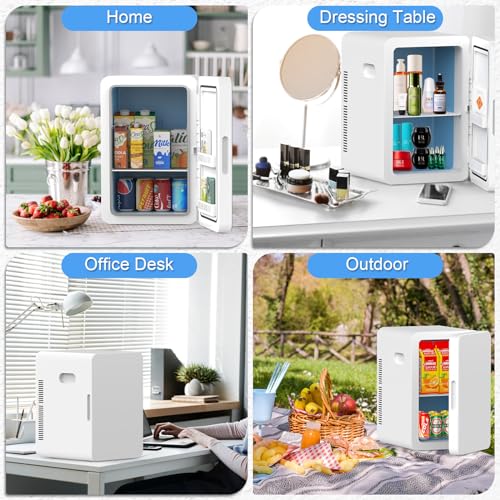 Image of advwin 22L Mini Fridge for Bedroom, 30 Cans Portable Cooler & Warmer Compact Refrigerators with AC /DC Power for Skin Care, Beverage, Cosmetics, Food, Drinks, Office Desk Dorm Room