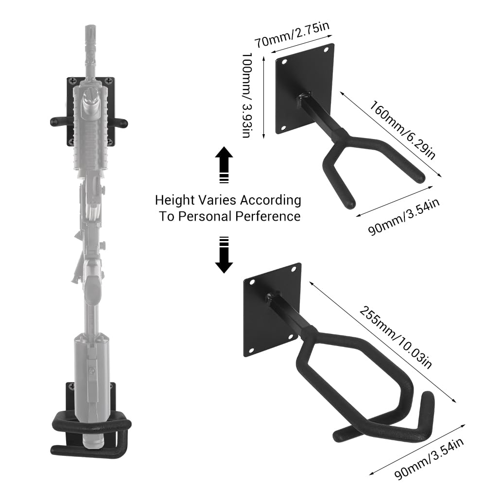 Premium Waffenhalter Wandmontage mit hoher Belastbarkeit, Innenraum Gewehrhalter mit Polsterung, Verstellbarer Waffenständer für Shotgun und Gewehre