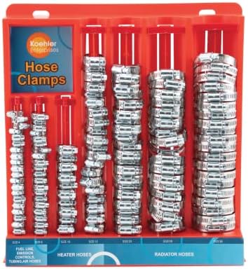 Koehler Enterprises KEDIS220 220 Piece Hose Clamp Set in Mountable Rack , Red