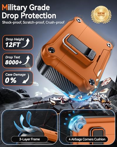 Image of Dual Safety Lock for AirPods Pro 3 Case 2025, Compatible with MagSafe | Designed with Automatic Switch and Phone Stand, Includes a Cleaner & Keychain - Rugged Tough Hard Shell