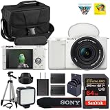 Sony ZV-E10 Mirrorless Camera (Black) with Sony E PZ 16-50mm f/3.5-5.6 & E 55-210mm f/4.5-6.3 OSS Lens | 24.2MP APS-C Sensor, 4K Video & Flip Screen + Spare Extra Battery + 64GB Card + Camera Case