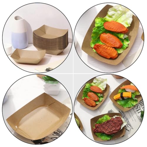 Bandejas de papel kraft reciclables y seguras para alimentos con base antigrasa x50 4
