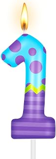 Monster Number Birthday Candle Cartoon Theme Candles Number 1 Cake Topper for Girl Boy Birthday Baby Shower Party Supplies Cake Decorations