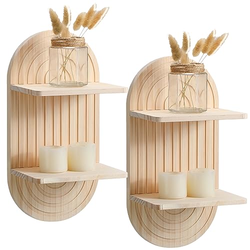 Tatuo 2 Pieces Boho Wall Shelf Decor Floating Shelves for