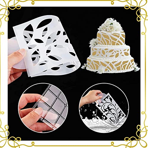 Binbe 24 Pcs Cake Decorating Stencils Floral Wedding Cake Stencil Floral Cake Templates Spray Floral Cake Molds Hollow Lace Cake Decoration Molds Diy Baking Decor Mold For Cake Decoration (24Pcs) #TOP6