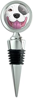 Pit Bull Face Black and White Dog Wine Bottle Stopper