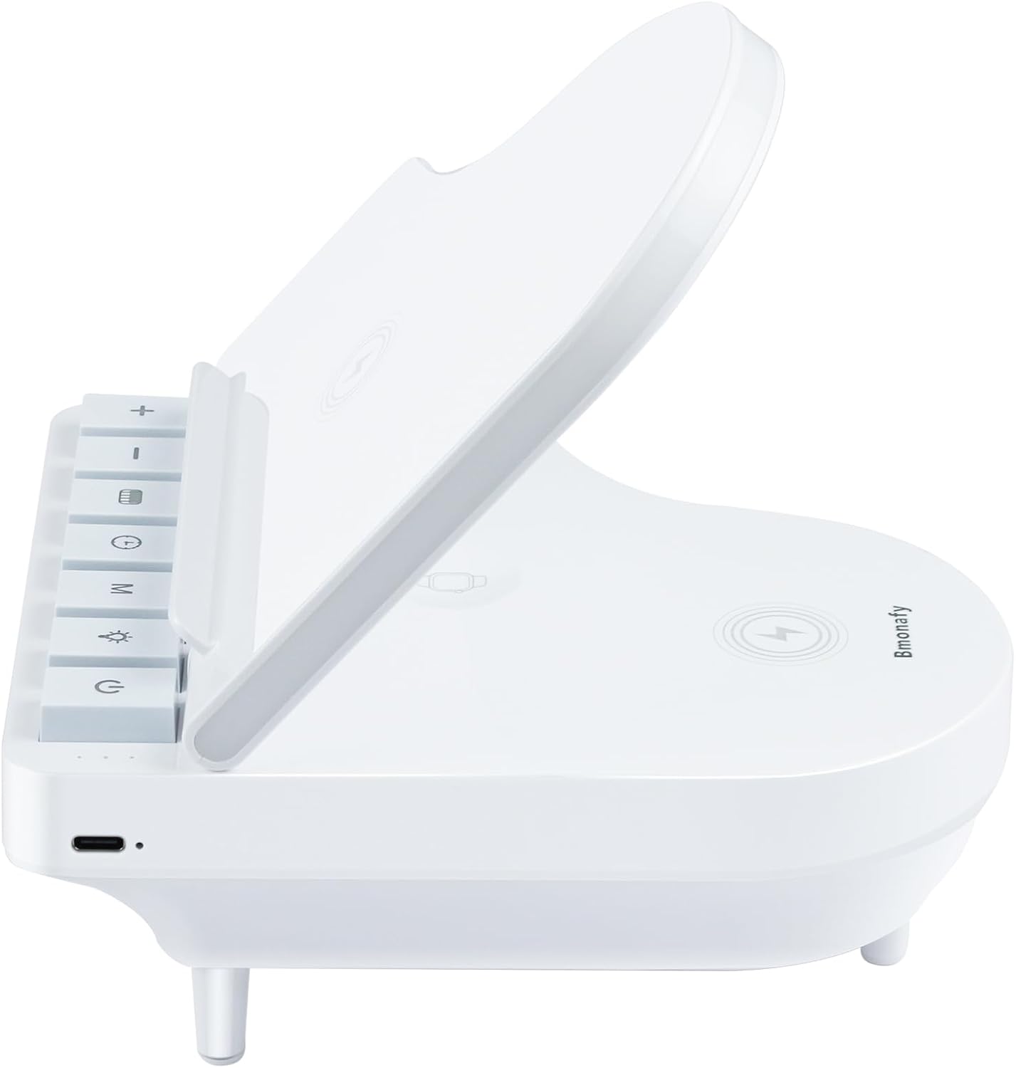 Cell Phone Stand with Bluetooth Speaker and Wireless Charger for Phone, Watch, Hearphones, Bluetooth Speakers with Charging Station & White Noise Mode & LED Light for Home Decoration, Bedroom, Gift image 9 of 9 B0CTTYDHJV