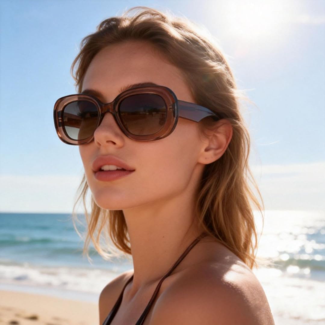 Gafas de sol redondas polarizadas estilo retro, hechas a mano en acetato, con protección UV400.