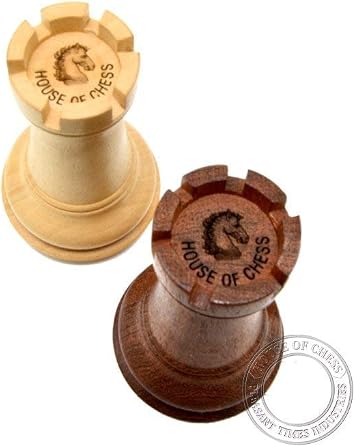 House of Chess - Ringy Rosewood (Acacia Rhodoxylon) / Boxwood Chess Pieces Rio Staunton - King Height: 4.0 (102 mm) - 2 Extra Queens - Triple Weighted