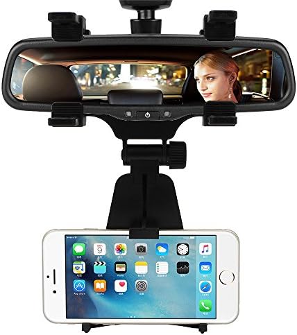 INCART Car Mount / Car Rearview Mirror Mount Truck Auto Bracket Holder Cradle for iPhone 12/11/X/8 Plus, Samsung, GPS / PDA / MP3 / MP4 Devices (Black)