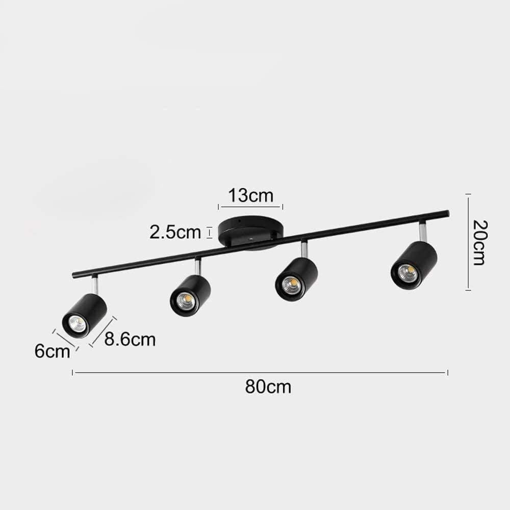 Complete Track Lighting Kits 4-Light Track Lighting Kit, Flexible Spotlight,GU10 Socket Wall Spot Lighting for Kitchen Living Room and Bedroom Ceiling Spot Lamp,Include (Black Warm Light)