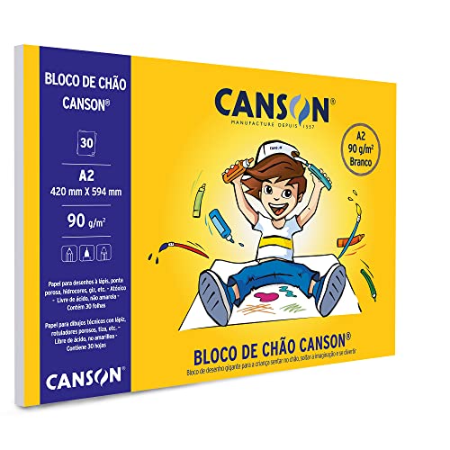 Bloco de chão branco A2 90g com 30 folhas Canson