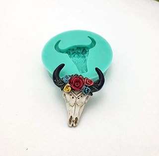 Findings Stop Brand - Cow Skull Flexible Silicone Mold for Crafts, Jewelry, Resin, Scrapbooking, Polymer Clay.