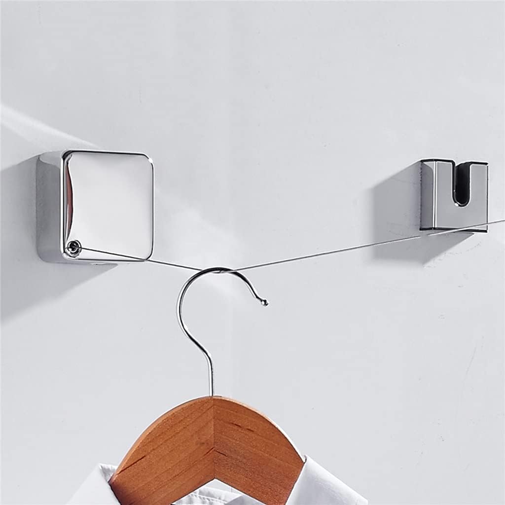 3.5M Retractable Clothesline Wall-Mounted Indoor Outdoor Washing Clothes Hanger Laundry Drying Line Balcony (Color : Black Size : 6.5 * 6.5 * 2.9cm) (Black 6.5 * 6.5 * 2.9cm)