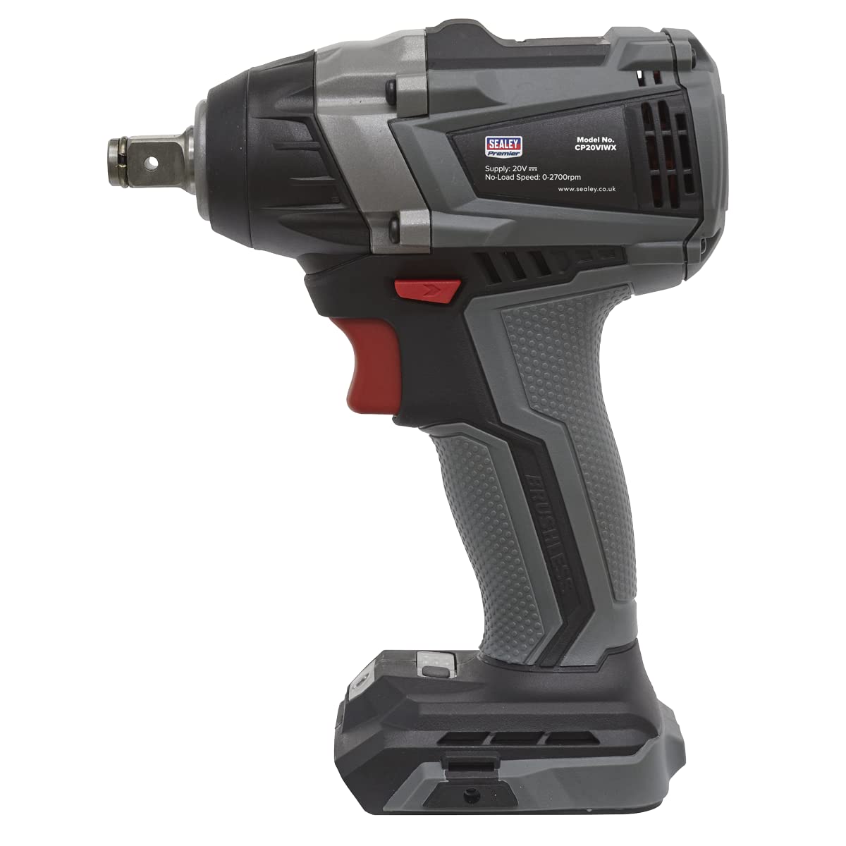Sealey 20V SV20 Series 1/2" Sq Drive Impact Wrench Body Only - CP20VIW, Black - Image 3