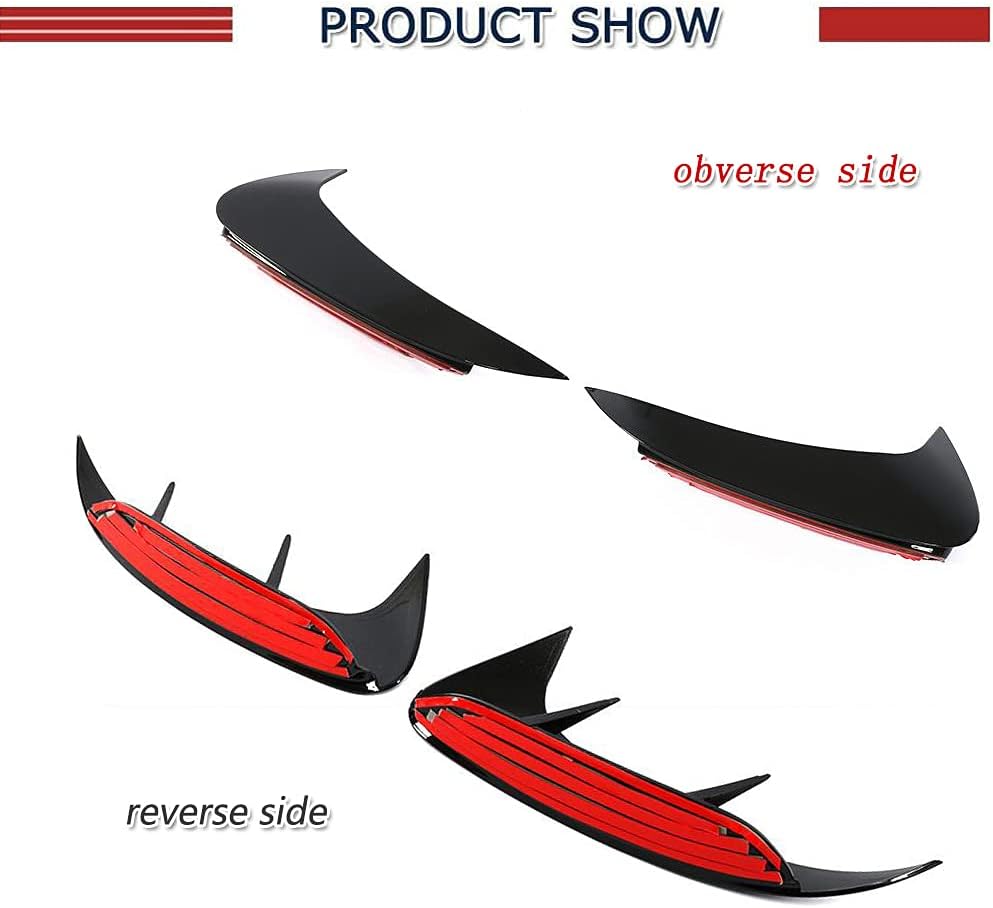 Rear Bumper Vent Fits for Mercedes Benz A-Class W177 A180 A200 A220 A250 2019 2020 ABS Rear Bumper Lip Splitter Fins Body Kits Factory Outlet (Gloss Black)