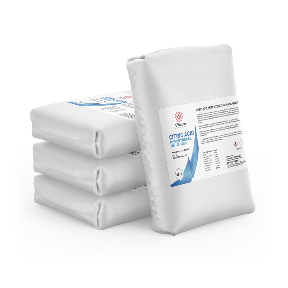 Citric Acid Monohydrate - 2200 lbs. (40 Bags) - USP Food Grade | pH Regulator, Preservative, Flavor Enhancer