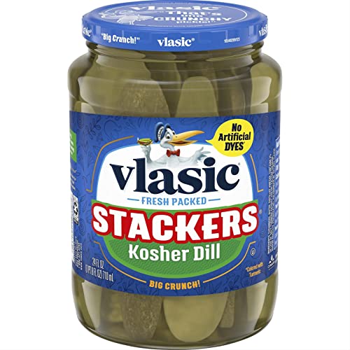 Vlasic Stackers Kosher Dill Pickles, Keto Friendly, 24 Fl Oz
